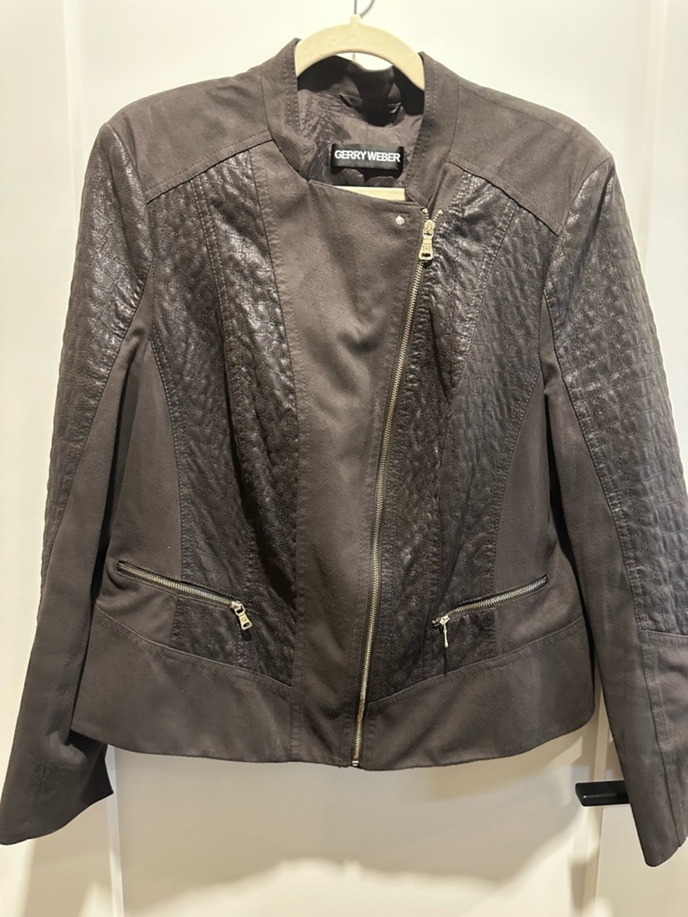 Gerry Weber Chocolate Brown Asymmetric Moto Jacket